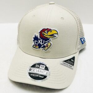 New Era Kansas Jayhawks Canvas Beige 9SEVENTY Stretch‎ Snap Hat Cap Adjustable